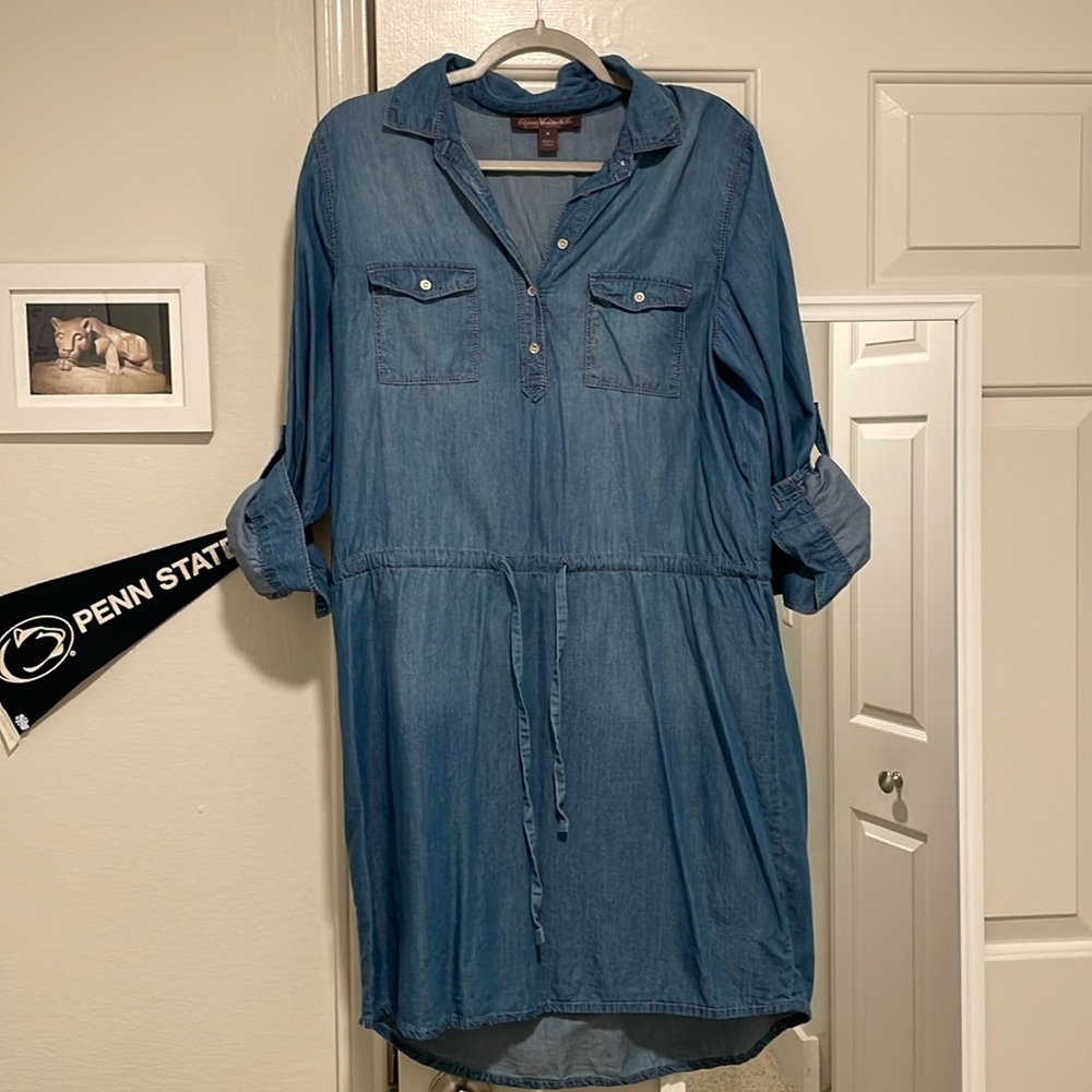 Quarter Sleeve Denim Dress: Size M